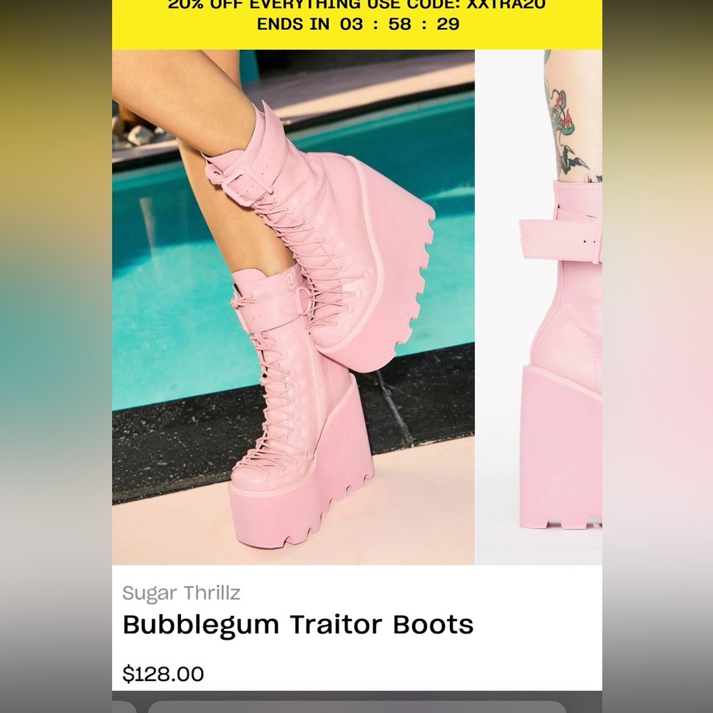 Dolls Kill purple platform boots